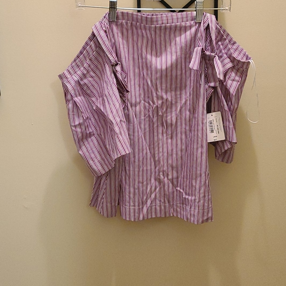 Belle Sky Off the Shoulder Top with Shoulder Ties